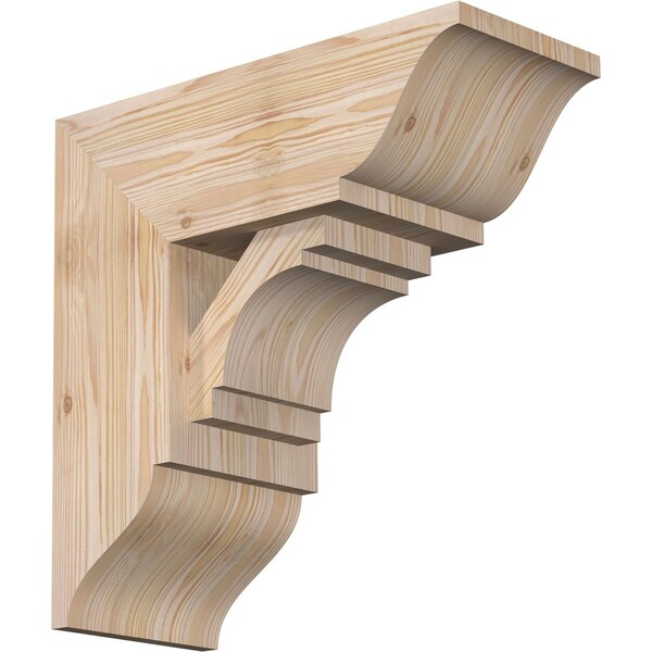 Ekena Millwork Merced Traditional Smooth Bracket w/ Offset Brace, Douglas Fir, 7 1/2"W x 18"D x 18"H BKT0806X18X18MRC01SDF - main